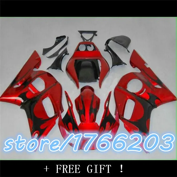 

Комплект обтекателей для YZFR6 98 99 00 01 02 YZF R6 1998 2000 2002 YZF600 красный черный обтекатель setBBF