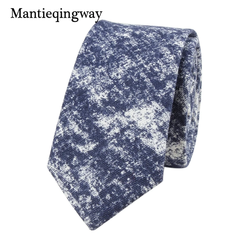 Mantieqingway 6 см хлопок + лен галстук для мужчин черно-белый полосатый бизнес-стиль