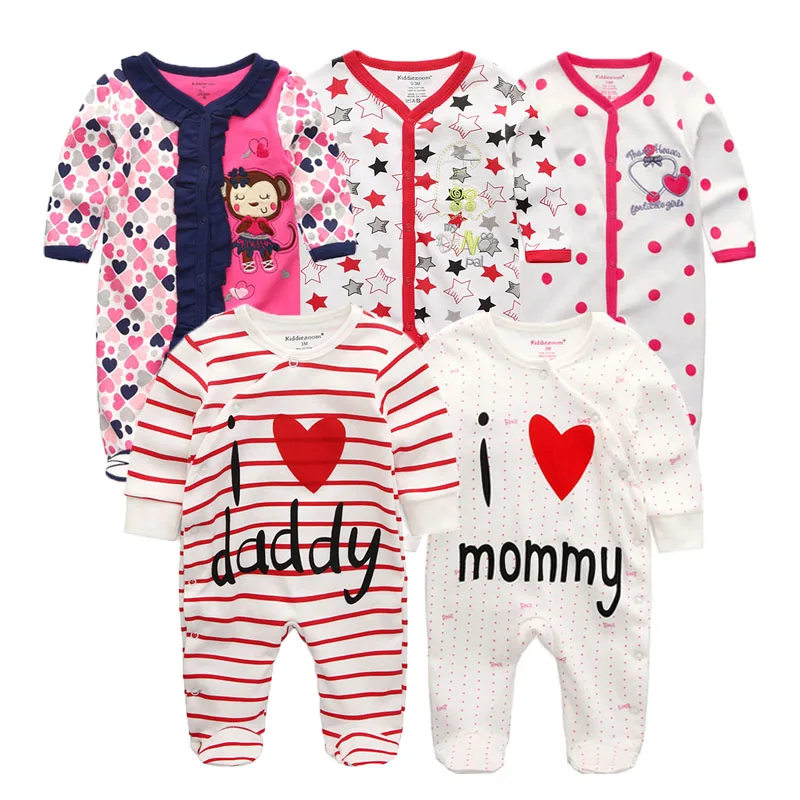 baby romper15 1/3/4/5 шт./лот, Одежда для новорожденных мальчиков Костюмы Размер 0-12 мес., комплект для маленьких девочек одежда для малышей, комбинезон с длинными рукавами хлопковый комбинезон; богемный комплект, Roupa de bebe - Цвет: baby romper15