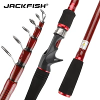 jackfish carbon telescopic spinning casting rod 1 8 2 7m fishing travel rod m power ultralight fishing rod 7 sections lure rod