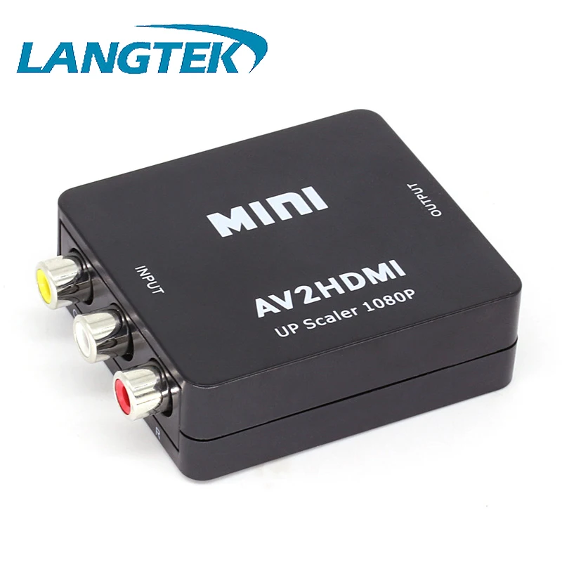 Langtek RCA CVBS AV к HDMI адаптер Поддержка HD 1080 P кабель MINI AV2HDMI видео конвертер |