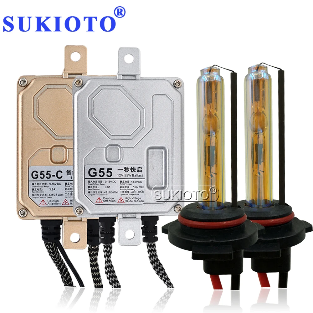 SUKIOTO ксенон H7 6000 К Быстрый Яркий/без ошибок Шина CAN, HID, ксеноновый комплект H11 3000K H16 H1 H3 H7 H8 9005 9006 55 Вт AC балласт фары