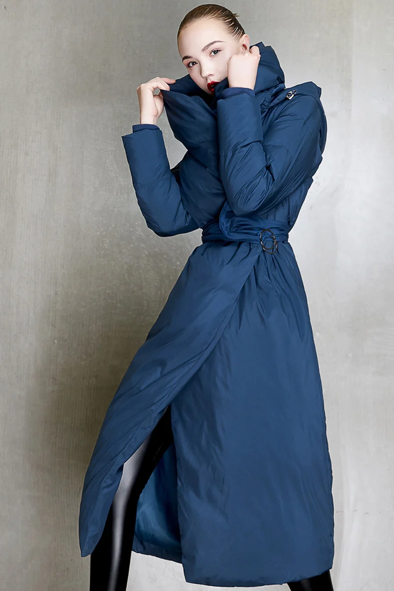 

2019 winter and autumn Style X-long Down Coat Female Hooded Warm Thick Down Jacket COATS