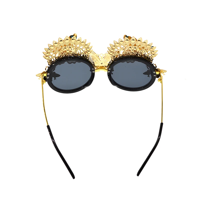 New Brand Baroque Flower Cat Eye Sunglasses Fashion Women Sun Beach Crystals Rhinestones Outdoor Black Gift | Аксессуары для