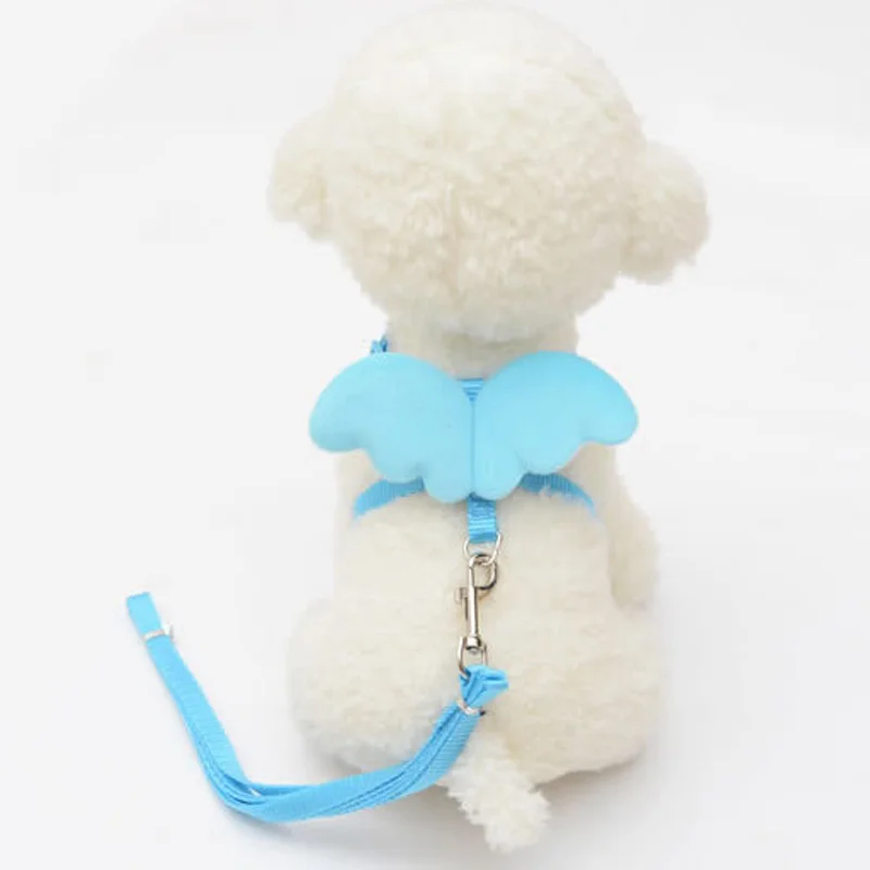 Cute Small Pet Dogs Cats Leashes Collars Set Puppy Leads Angel Wing Design Adjustable Harness Pets Accessories LBShipping | Дом и сад