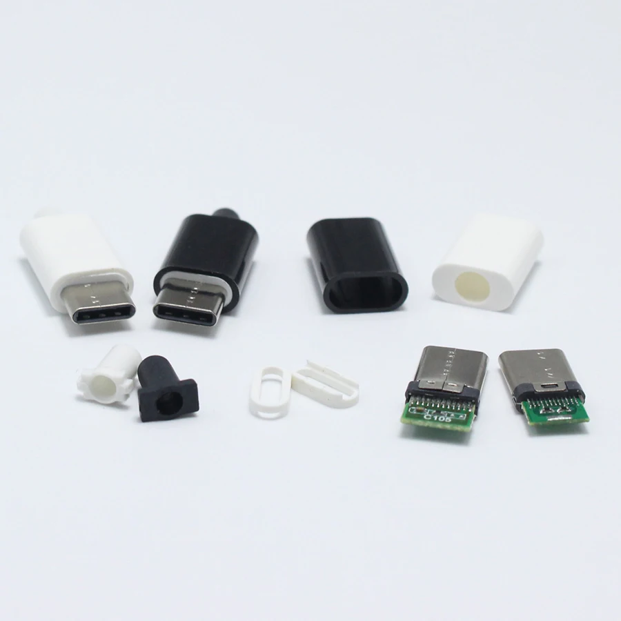 1 шт./лот 4P/5P USB 3 Type C штекер сварочный тип разъем 4 в PCB белый и черный|Соединители| |