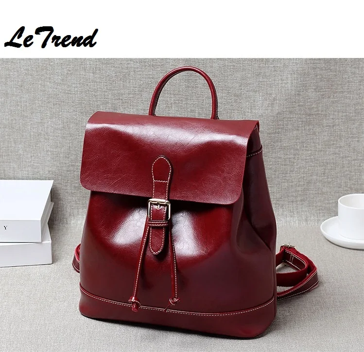 LeTrend Модный женский рюкзак школьный для девочек из натуральной кожи|fashion women