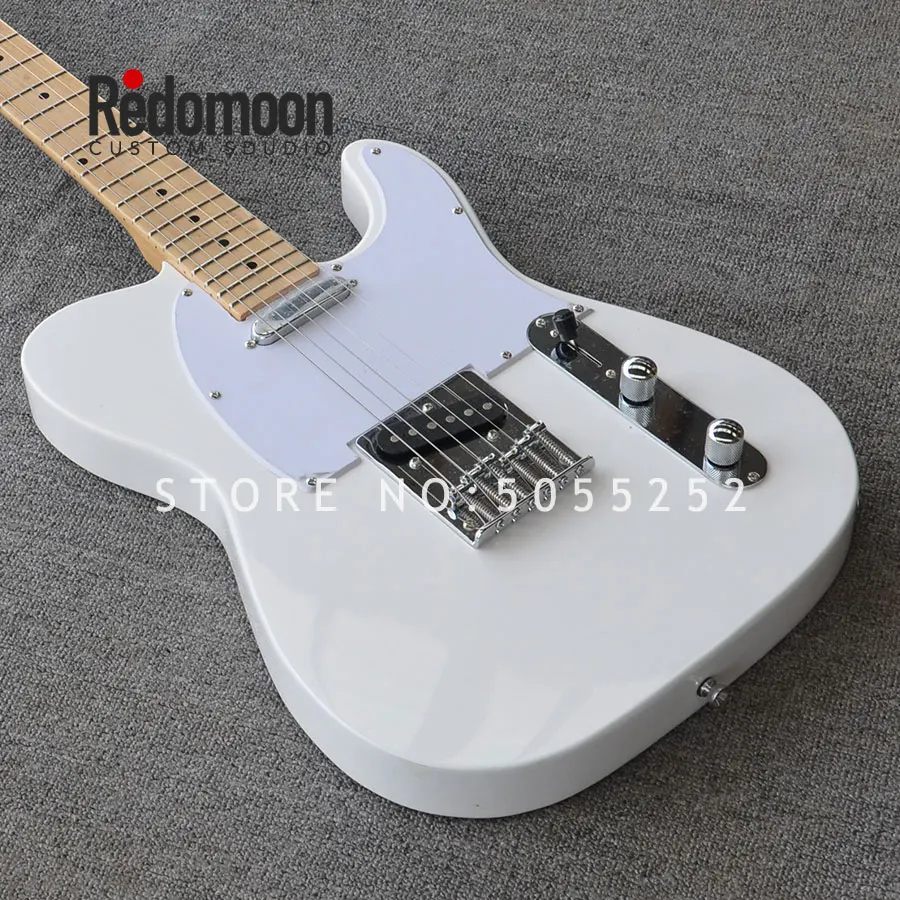 Заводская электрогитара Tele с кленовым грифом белый цвет белый pickguard гриф музыкальный инструмент магазин