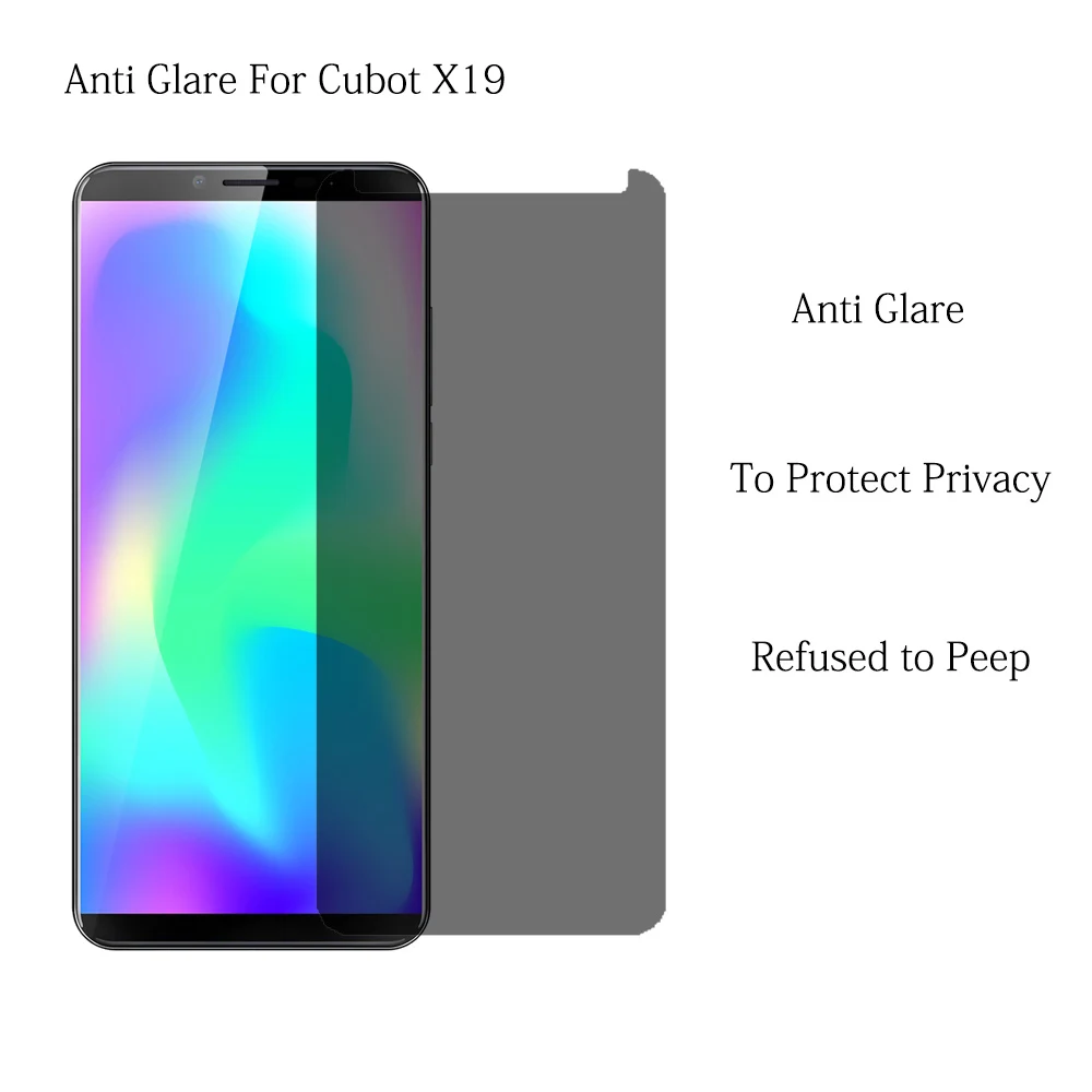 9H надежное закаленное стекло для Cubot X18 X19 X18 Plus антибликовое Защитное стекло для Cubot P20 power анти-шпионская защитная пленка