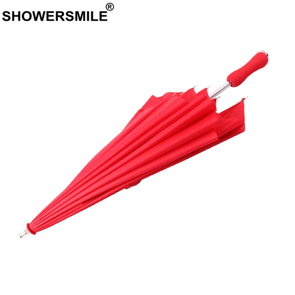 SHOWERSMILE красный зонтик в форме сердца солнечный и дождливый Женский Зонтик для