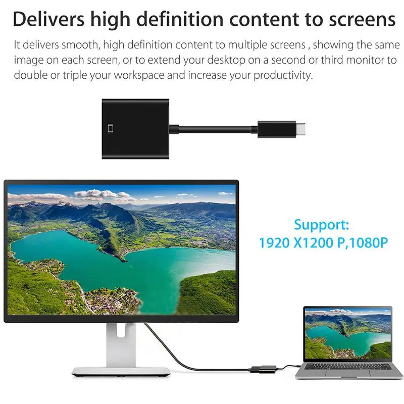 Кабель адаптер USB 3 1 Type C HDMI для ноутбука Macbook PC 4K HDTV|Кабели HDMI| |
