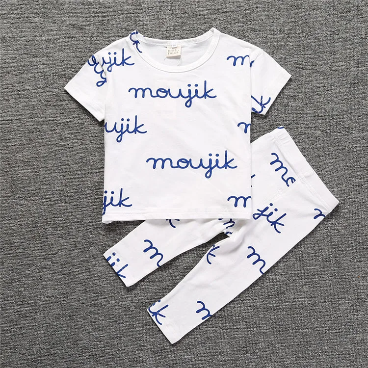 НОВЫЕ комплекты детской одежды Детские пижамы для девочек одежда с короткими