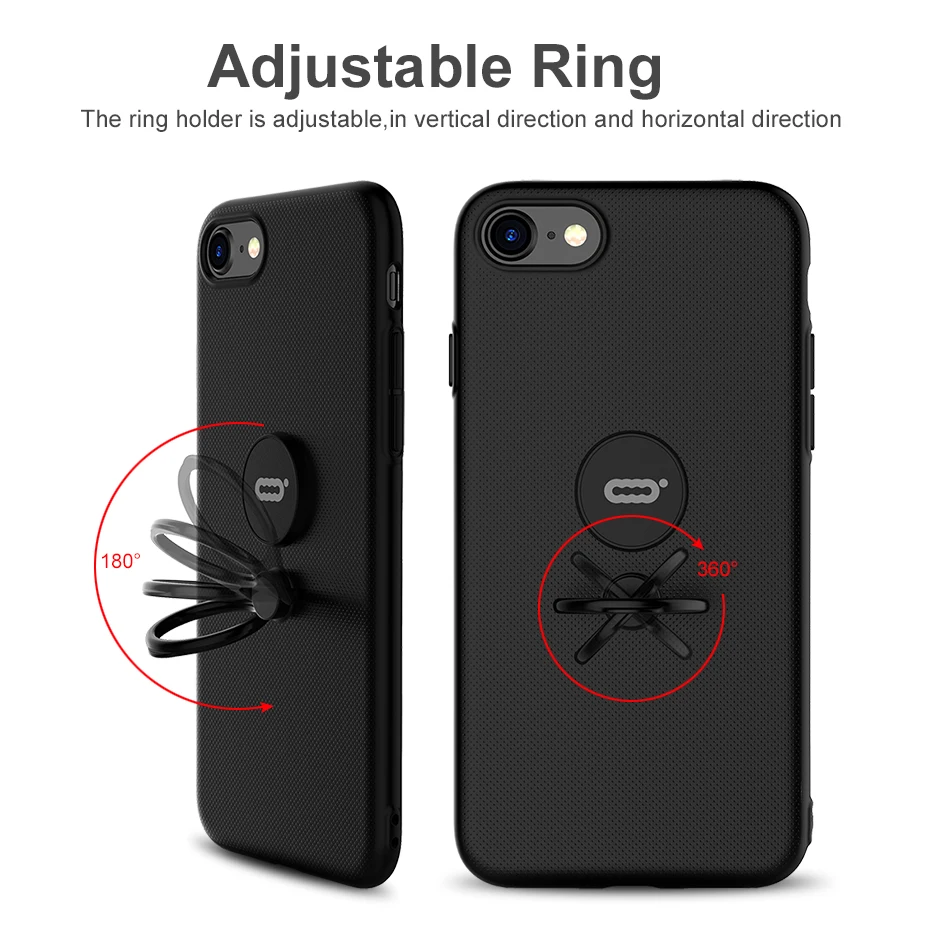 Роскошные кольцо стенд Защитный чехол для iphone 8 плюс полный Kickstand палец телефона |