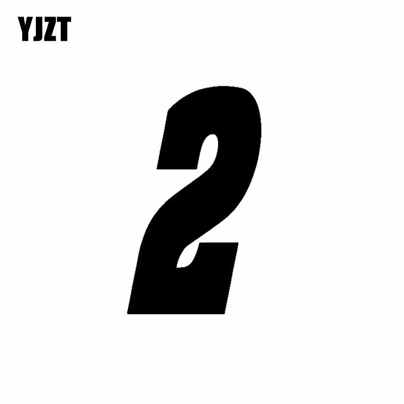 

YJZT 8.8CM*15CM personalized Fun lucky Number 2 Vinyl Car Sticker Graphical Decoration Decal Black/Silver C11-0881