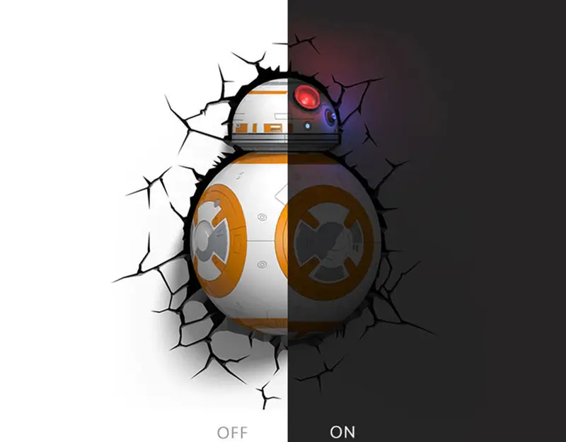 [Топ] Креативные войны BB 8 фигурки роботов Модель 3D Настенный светильник