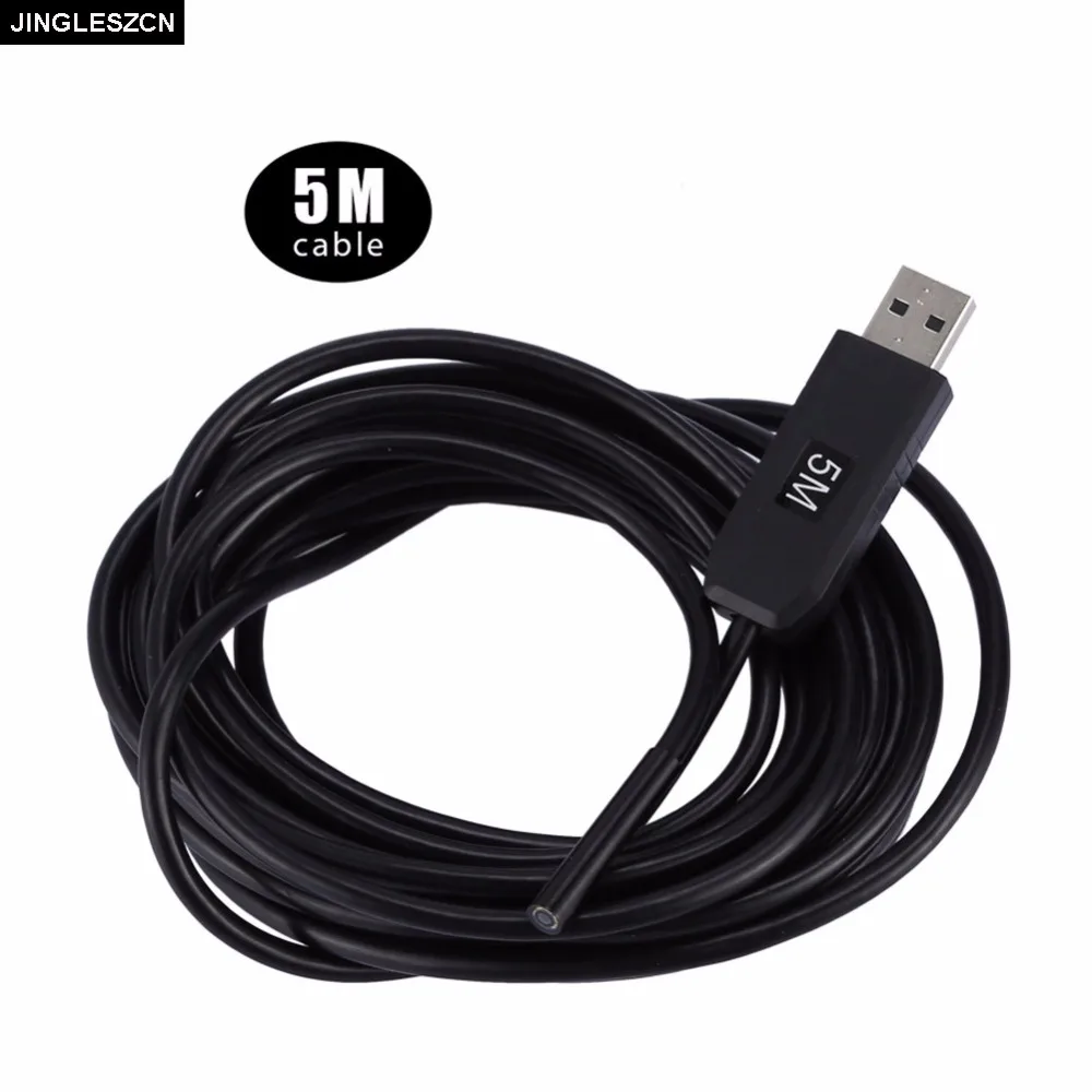 Jingleszcn USB эндоскопа мини Камера IPX67 Водонепроницаемый 5.5 мм Диаметр объектива 5 м