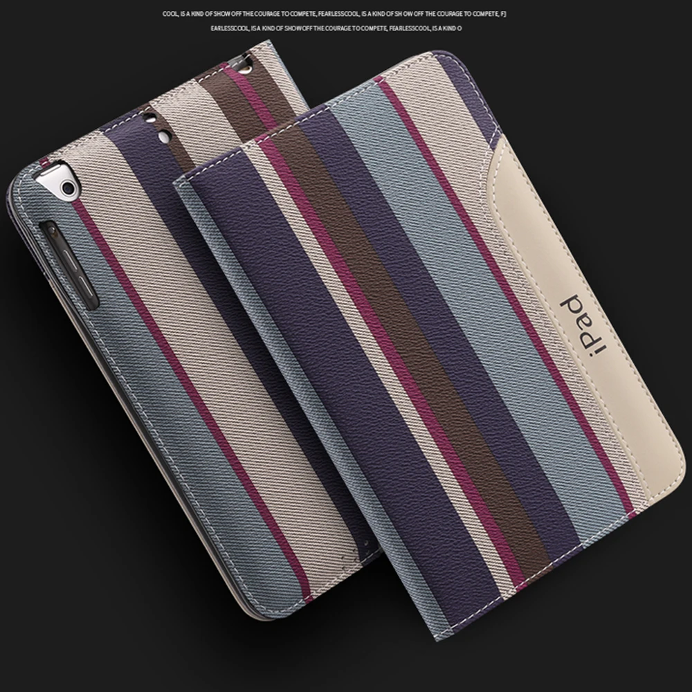 Бизнес чехол для Apple Ipad Mini 4 модная полосатая Кожа PU Смарт Tablet Sehll авто-Режим