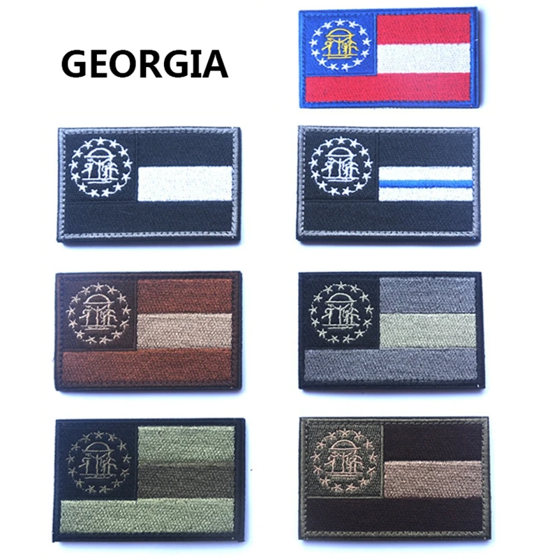 

Вышитые патчи США государственный флаг патч тактический 3D национальные флаги Грузии нарукавная нашивка