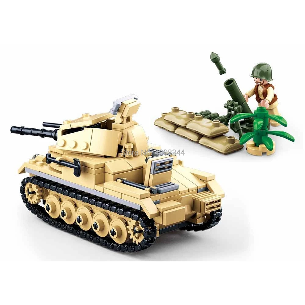 Sluban 356 шт военные мировые войны 2 ww2 panzer Танк строительные блоки игрушка|Блочные