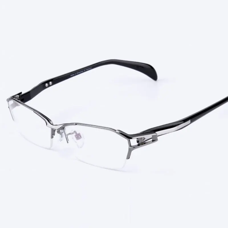 Gray Half Rim Reven Jate EJ1174 модная мужская оправа для очков, ультра-Утяжеленный светильник, гибкие IP электронные очки с металлическим покрытием - Цвет оправы: Gray Half Rim