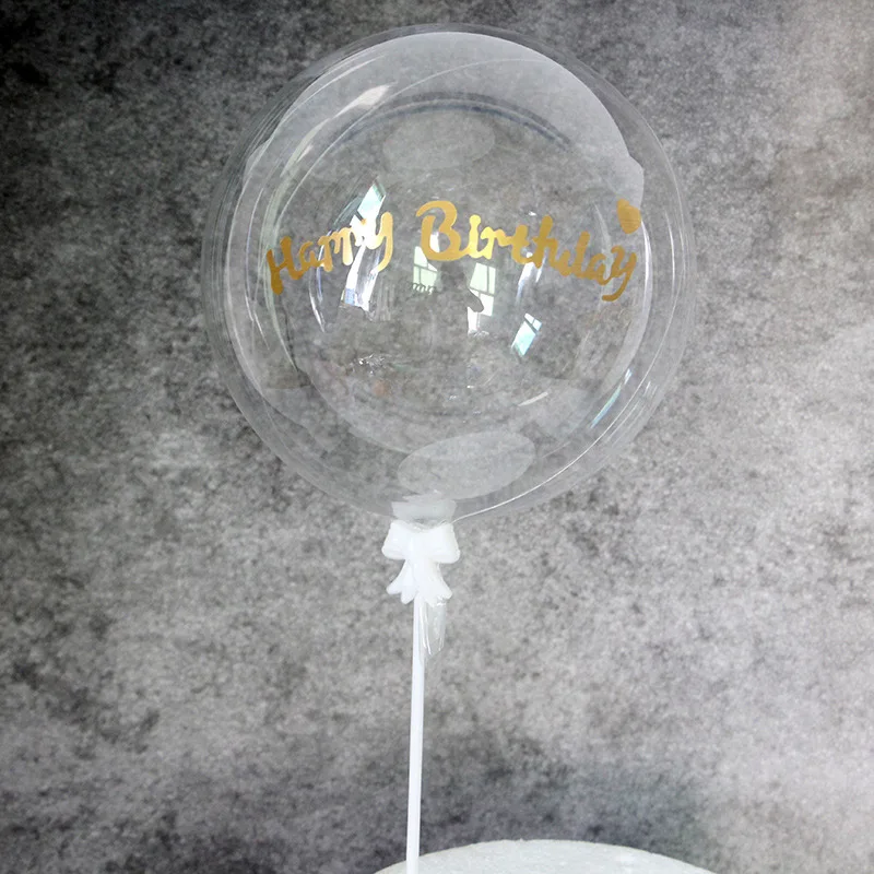 HB Sticker Balloon Креативные перьевые прозрачные Пузырьковые шары для свадьбы, дня рождения, торта, Топпер, шарики для украшения, декоративные принадлежности, детские игрушки - Цвет: HB Sticker Balloon