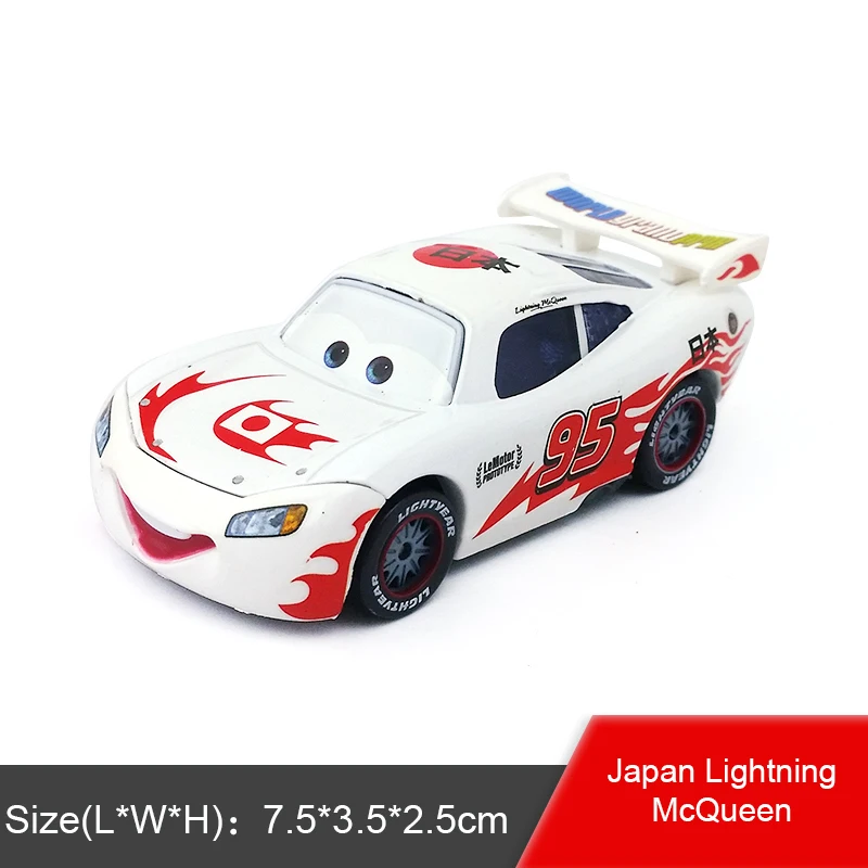 Disney Pixar Cars Gold Dinoco синий черный полицейский Молния Маккуин 1:55 металлические литые игрушки модель автомобиля для мальчиков Детский подарок - Цвет: Japan McQueen