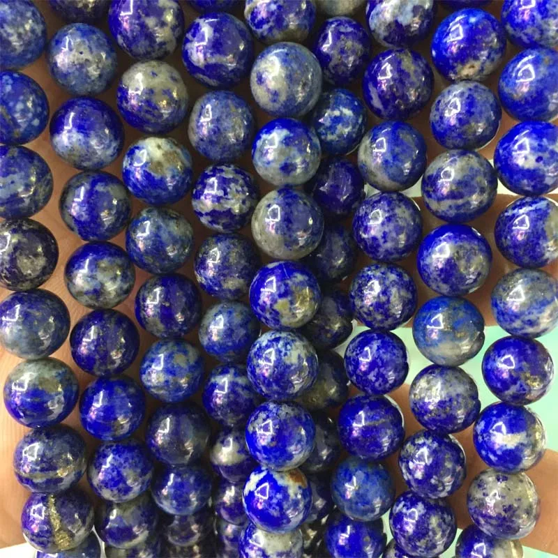Круглые шарики из натурального камня Lapis Lazuli не теряют цвет 15 дюймов нитка 6 8 10 12