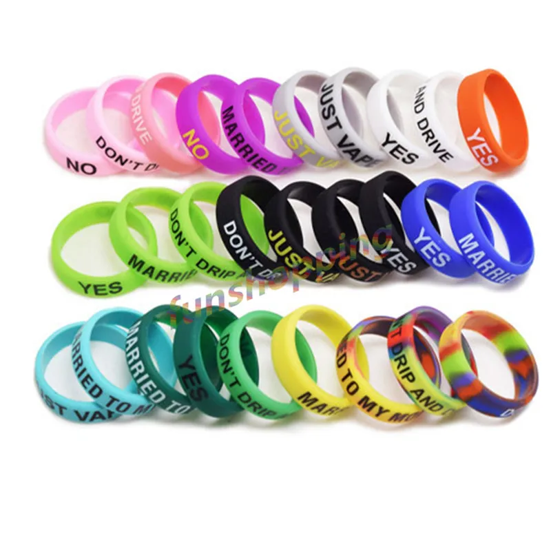 50pcs/lot E cigarette Anti-slip Ring silicone rubber band vape ring for Mechanical Mod with Multiple Colors | Электроника
