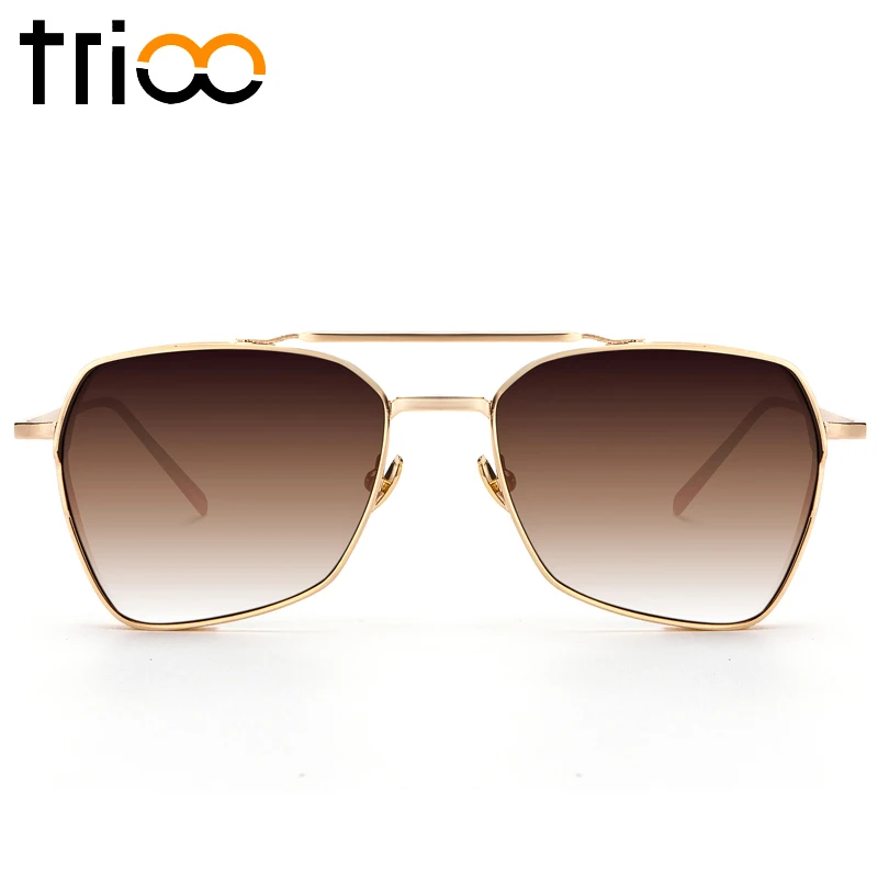 Мужские солнцезащитные очки в стиле стимпанк TRIOO роскошные черные с защитой UV400