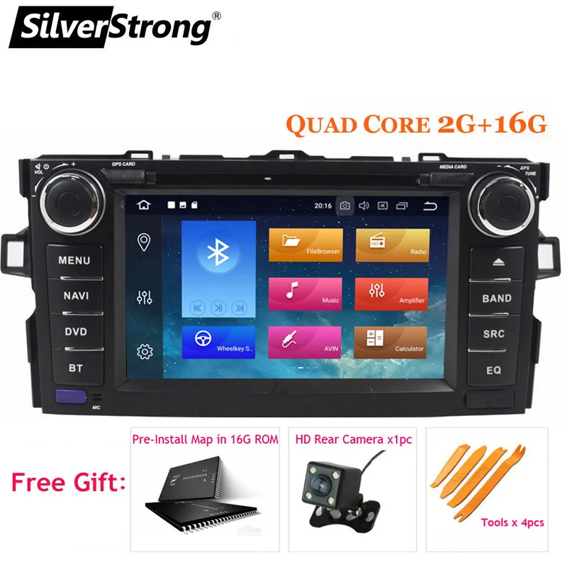 SilverStrong Android9.0 автомобиль 2DIN для TOYOTA AURIS хэтчбек 2G+ 16 г автомагнитола gps для автомобиля Toyota DVD AURIS-8L - Цвет: XJ-AURIS-2G16G-8L