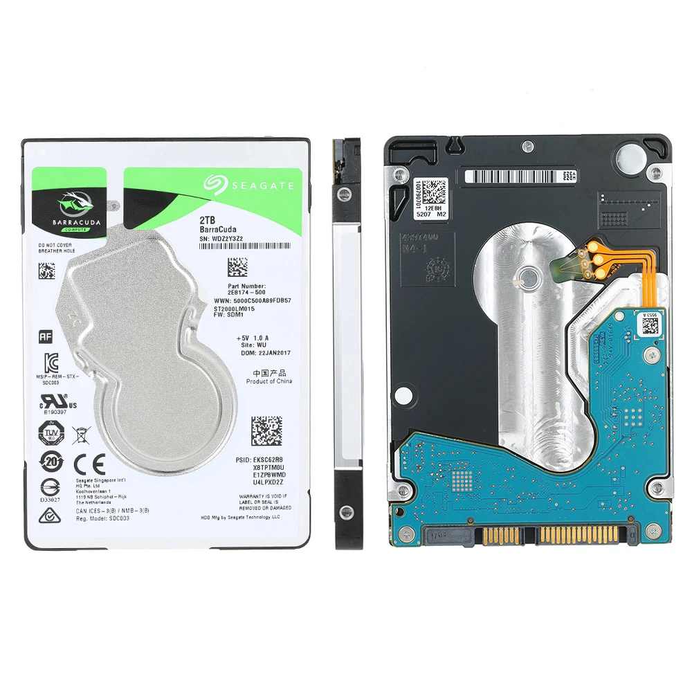 Внутренний жесткий диск Seagate для ноутбука 2 ТБ 7 мм 5400 об/мин SATA 6 16 Мб кэш памяти 5