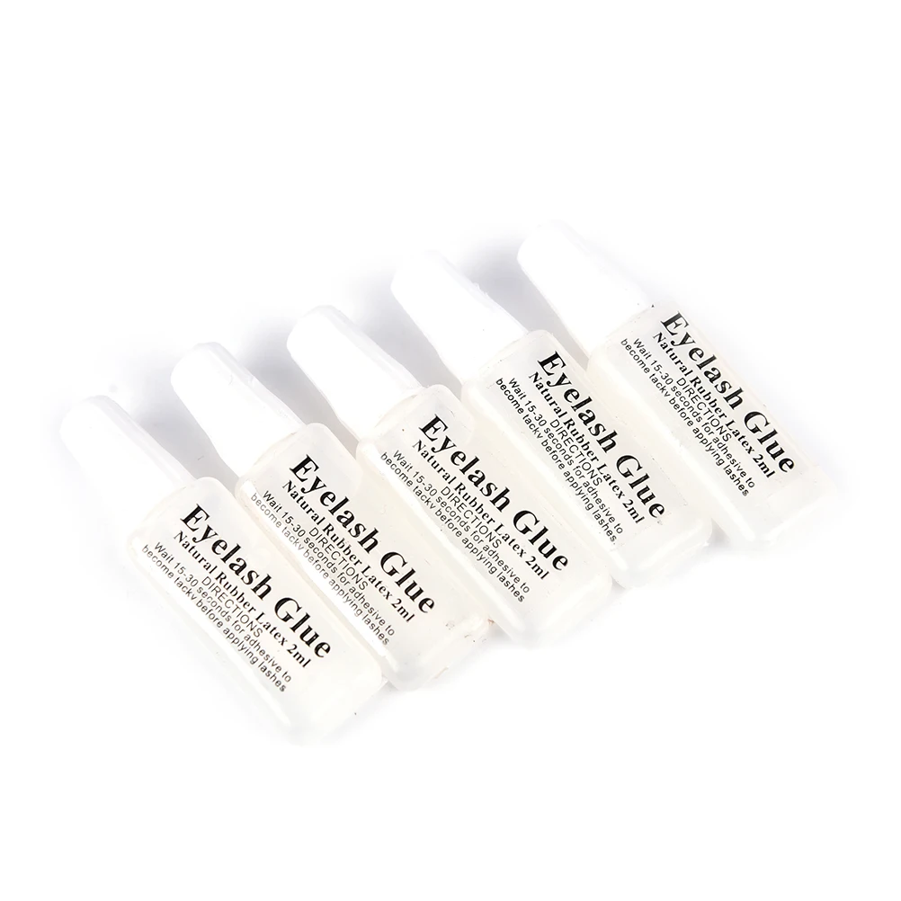 

5Pcs False Eyelash Glue Mini Clear EyeLash Adhesive Glue 2ML Portable Transparent Non-toxic Tasteless Eyelids Glue
