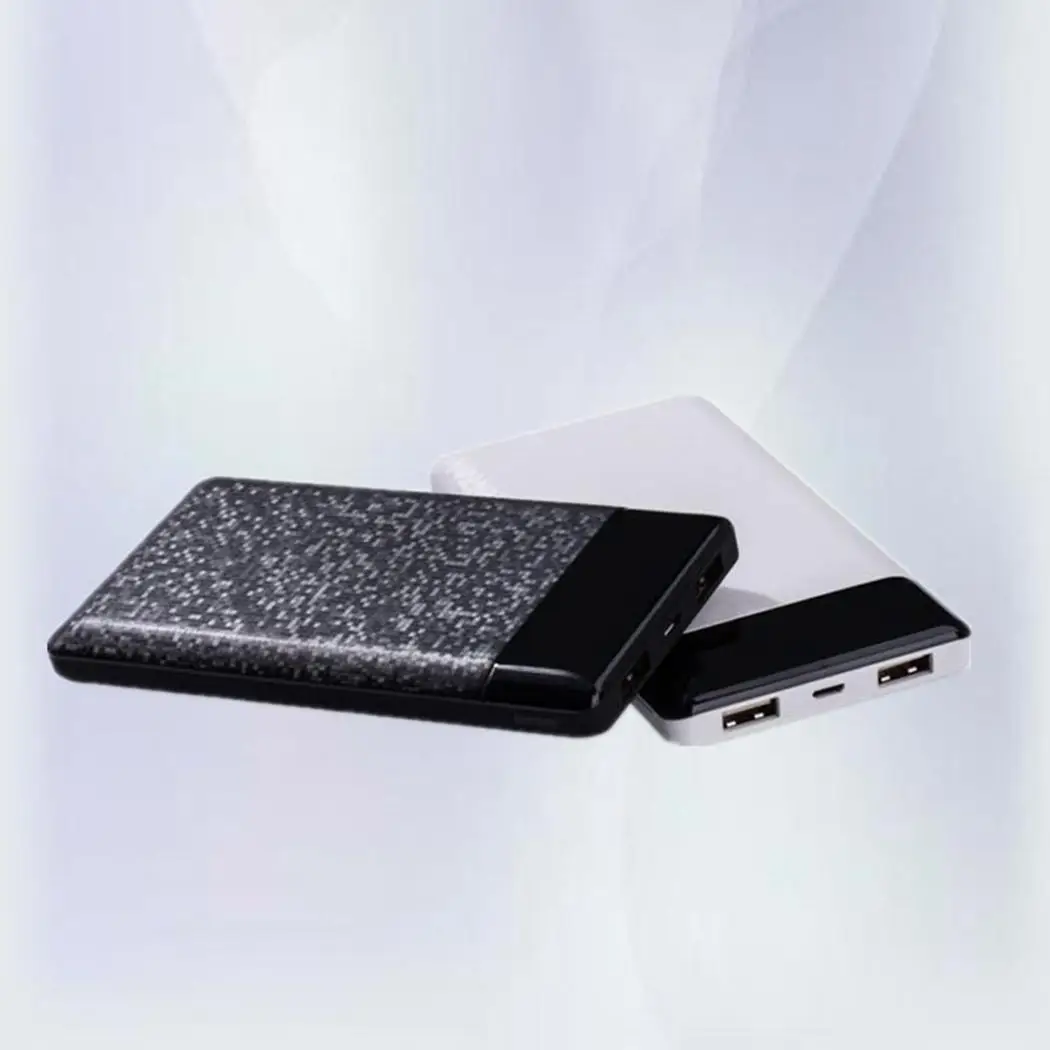 Портативный внешний аккумулятор ультра тонкий 10000 мАч двойной USB порт Мобильный