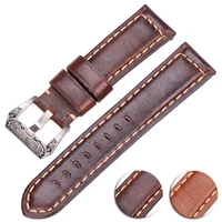 genuine leather watchbands men women 22mm 24mm watch band strap for pam bracelet with stainless steel buckle