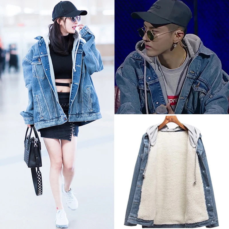 Chaqueta джинсы mujer модные теплые новые abrigos invierno 2019 съемный капюшон в длинной