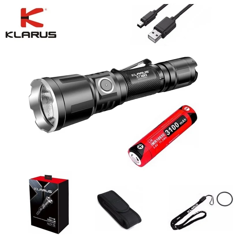 Фонарик Оригинал KLARUS XT11X перезаряжаемый фонарик CREE XHP70.2 P2 3200 лм тактический