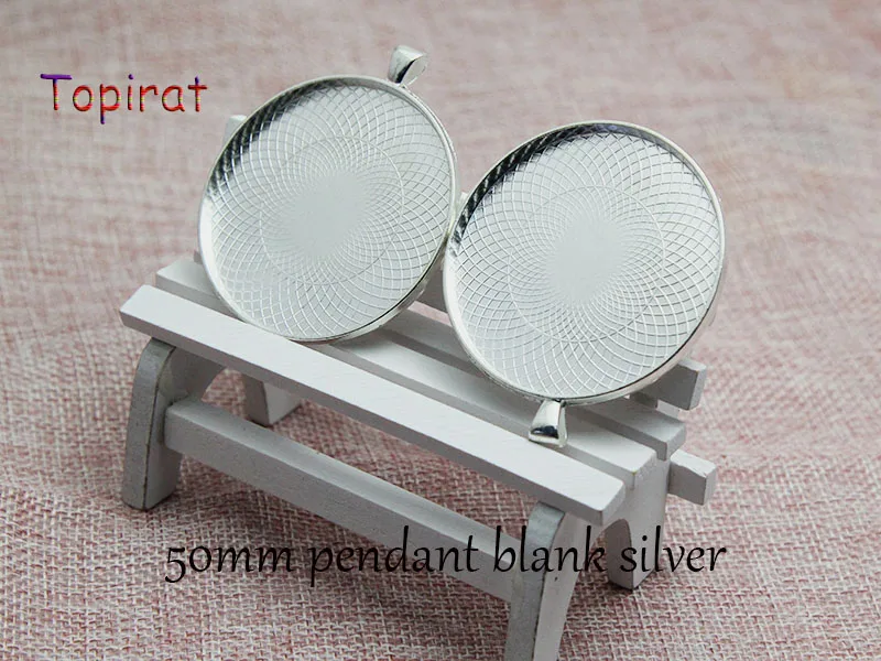 

100pcs 50mm Round Pendant Base Trays Cabochon Blank Bezel Setting Blank Fit Glass Domed Antique Bronze DIY Jewelry