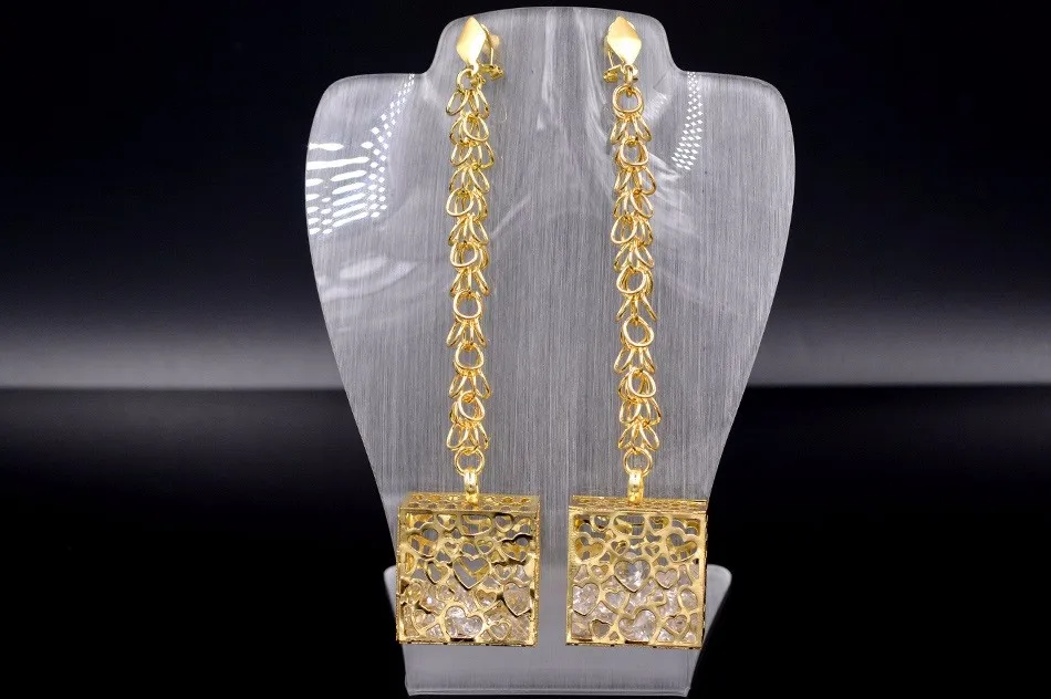 Sunny Jewelry висячие серьги Модные ювелирные изделия для женщин Высокое качество циркон большой квадратный полый для свадебной вечеринки подарок
