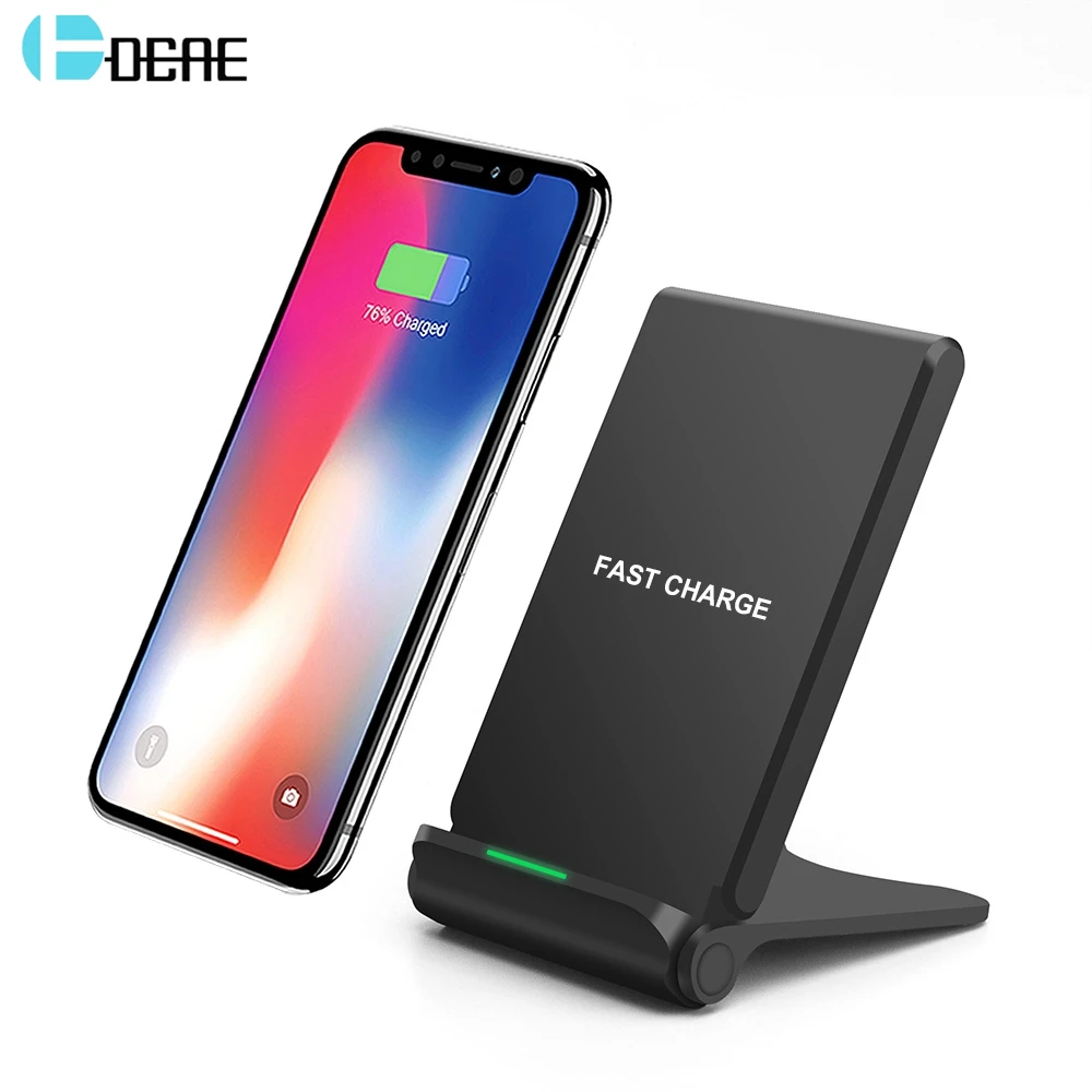 DCAE 10 Вт Qi Беспроводное зарядное устройство подставка для iPhone XS Max X 8 Plus XR Samsung S9 S8 Note