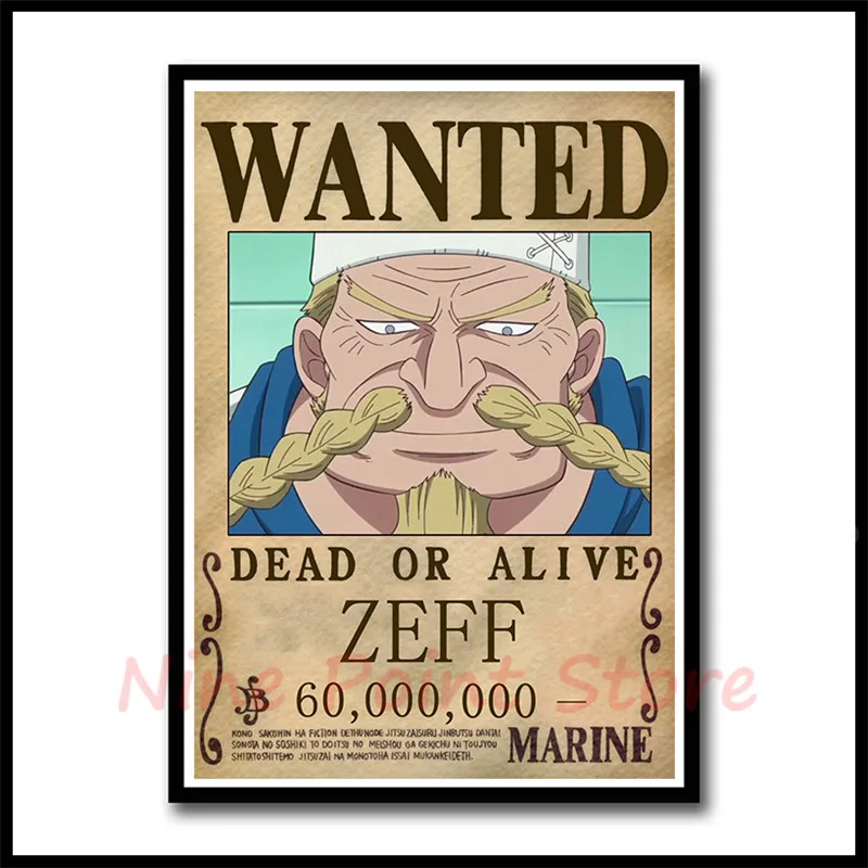 ONE PIECE WANTED плакаты Луффи Зоро Санджи нами мелованная бумага постеры для украшения дома Бумага для рисования украшения спальни бескаркасные