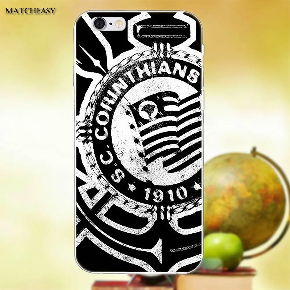 Защитный чехол из ТПУ с логотипом Corinthians для Apple iPhone X XS Max XR 4 4S 5 5C SE 6 6S 7 8 Plus |