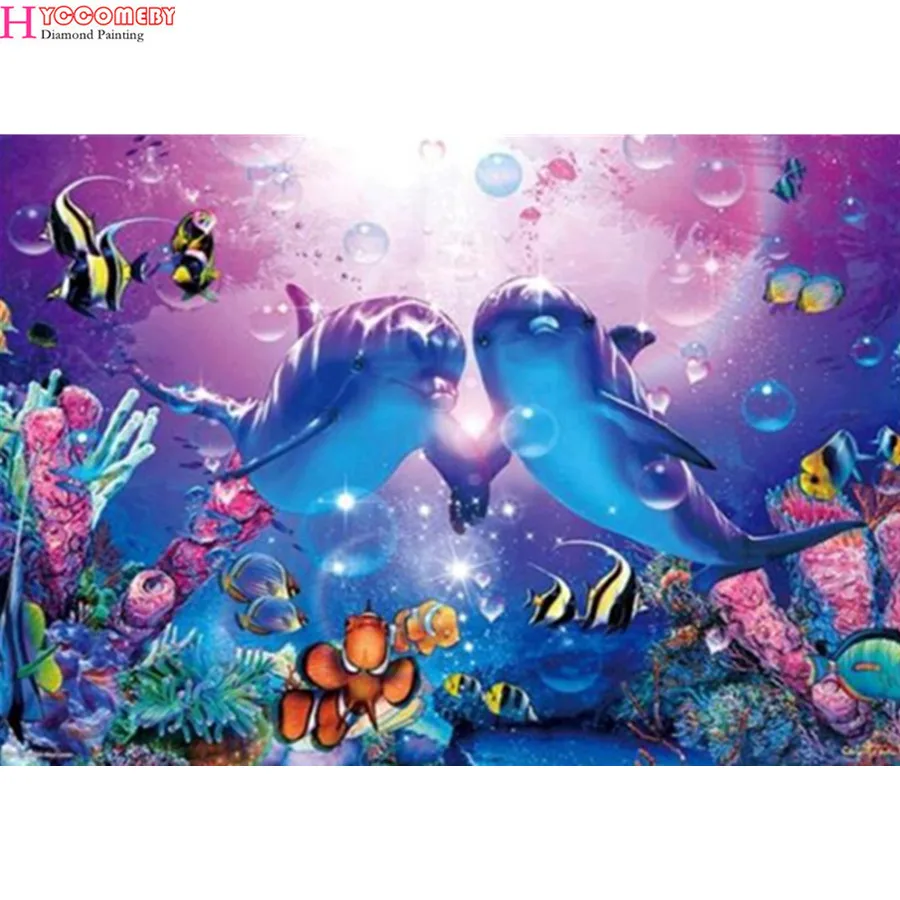 

5D DIY алмазная живопись морской Дельфин вышивка Алмазная вышивка крестиком полная круглая Стразы мозаика украшение для дома подарок