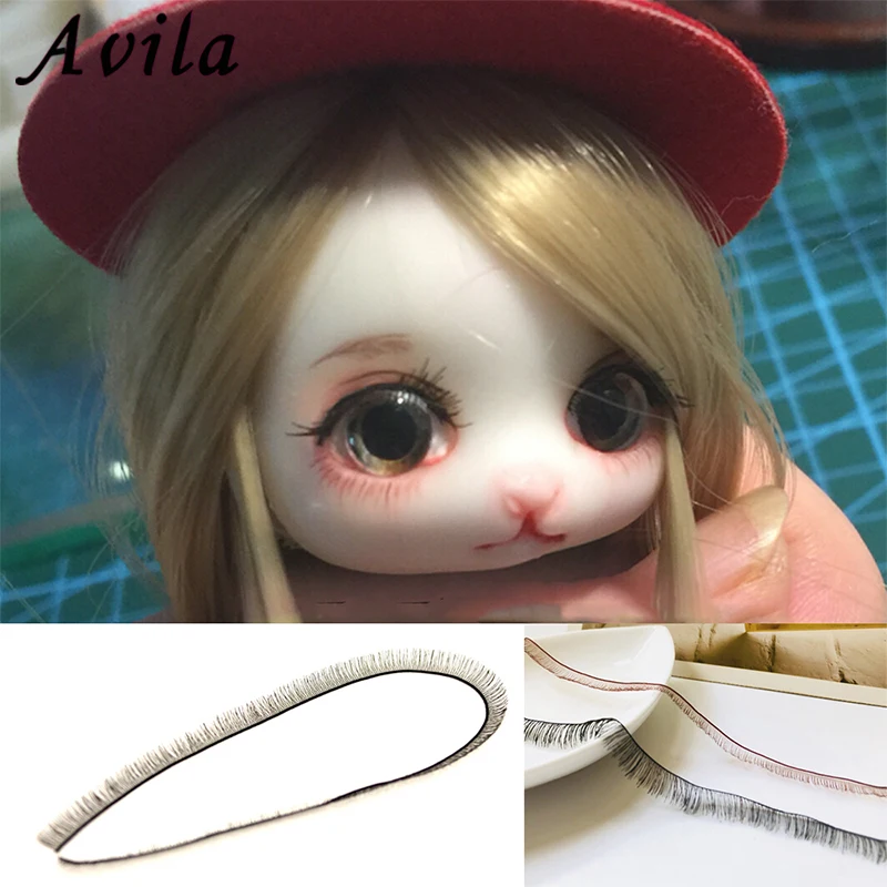 2 шт. кукольные ресницы 1 см * 20 Diy Reborn Baby and BJD черный коричневый куклы аксессуары