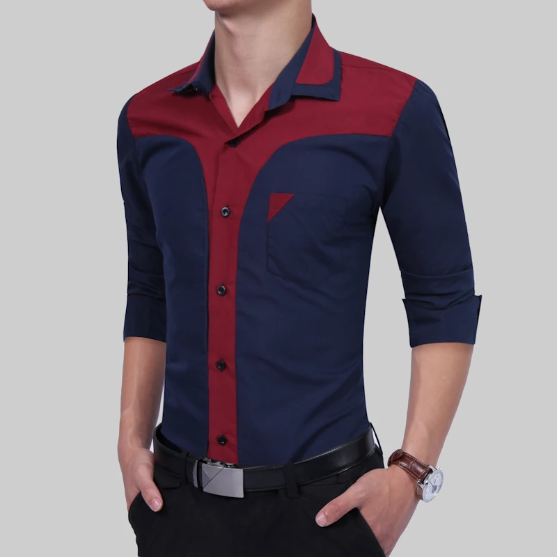 Мужская одежда Camisa Masculina 2017 Весенняя рубашка с длинными рукавами деловая