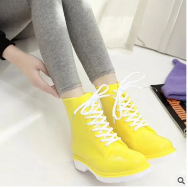 Женские прозрачные туфли из ПВХ на плоской подошве водонепроницаемые мартинсы