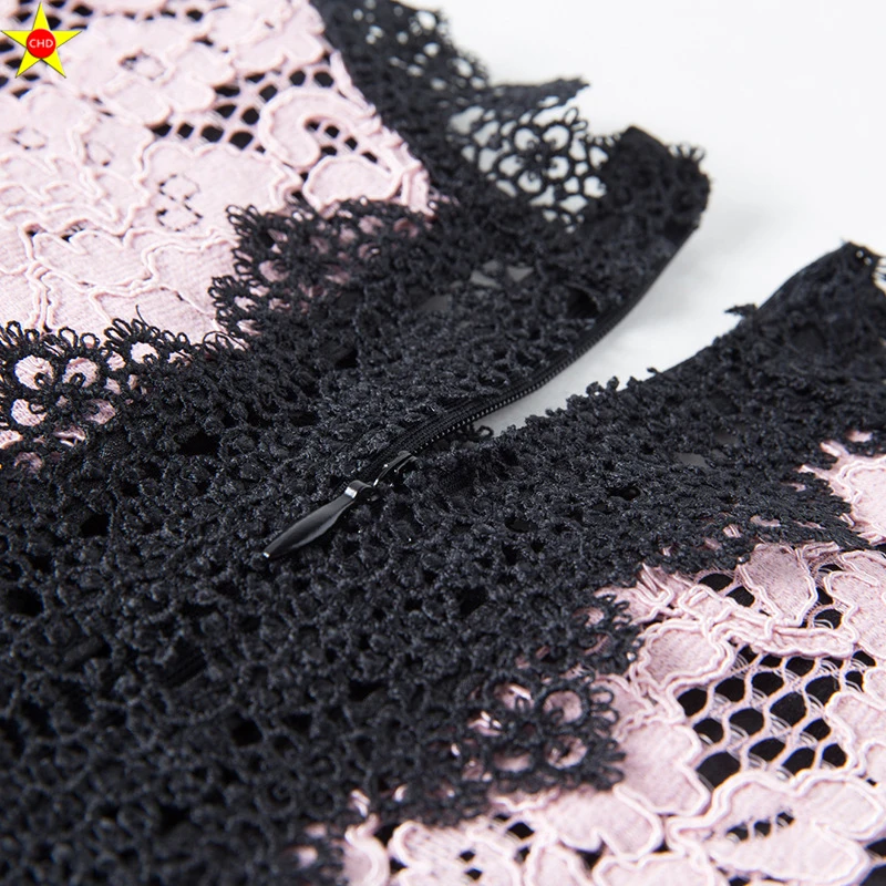 Выдалбливают L-5XL размера плюс повседневные женские кружевные платья 2019 модные