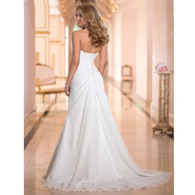 Vestidos de novia 2020 летние пляжные шифоновые платья для свадьбы сексуальные без