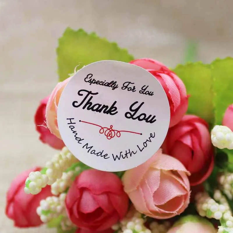 2017 новинка 100 шт Белый/крафт Круглый Спасибо бумажная наклейка печать Бумажные