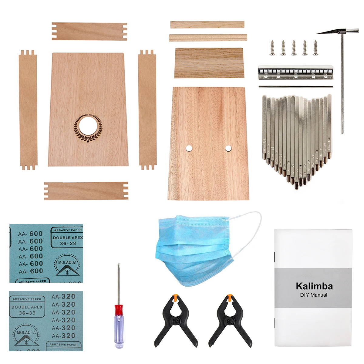 Kmise Kalimba DIY Kit 17 ключ большой палец и палец пианино с ручными инструментами тюнер молоток ручной работы подарок на день рождения для детей