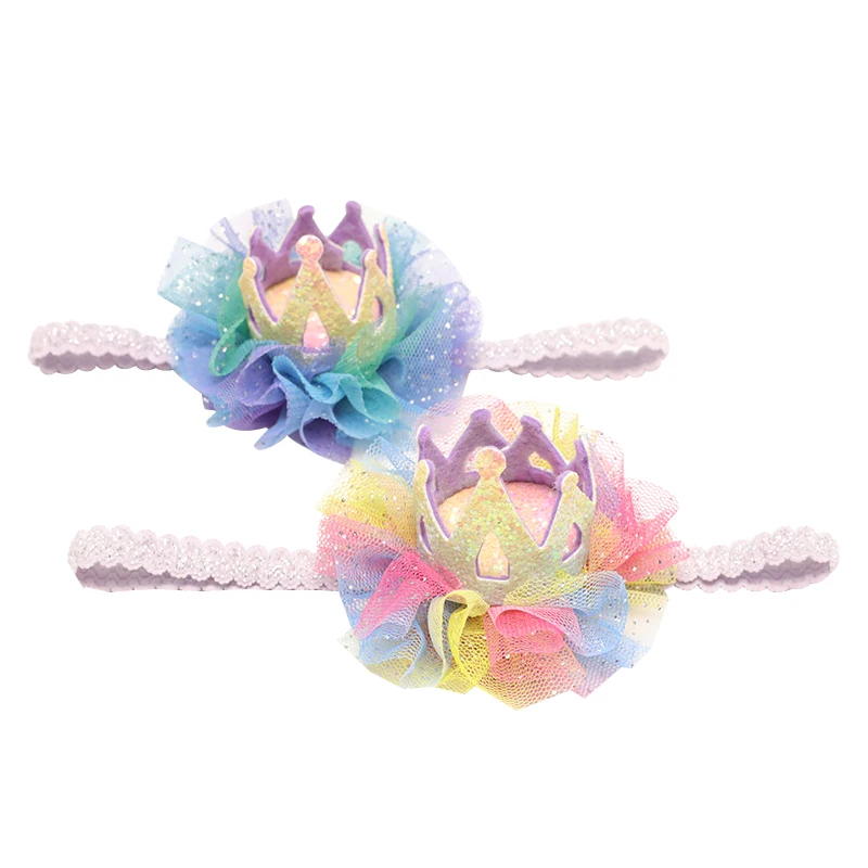 10 шт. модные милые блестящие тиары головные повязки градиентные марлевые